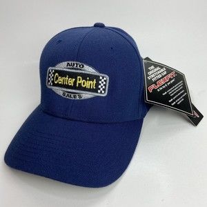 Center Point Auto Sales Hat FlexFit L XL Blue Stretchable Fitted Cap